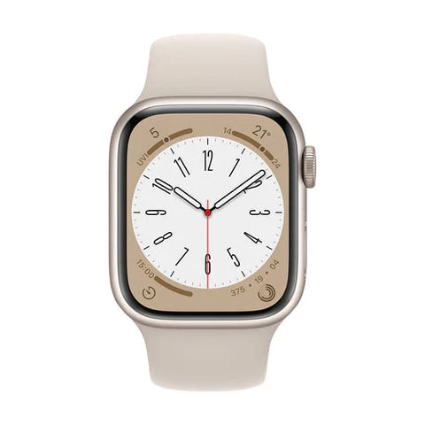 Apple Watch Series 8 (GPS) 41mm Starlight Aluminium Case with Starlight Sport Band- Size:M/L - (MNU93LL/A) - Image 2