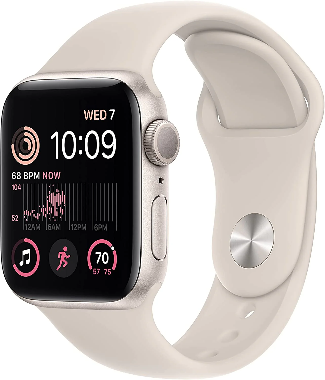Apple Watch SE 2 (2022) 40mm (GPS) - Aluminum Case with Starlight Sport Band - Size:M/L - (MNT63LL/A)