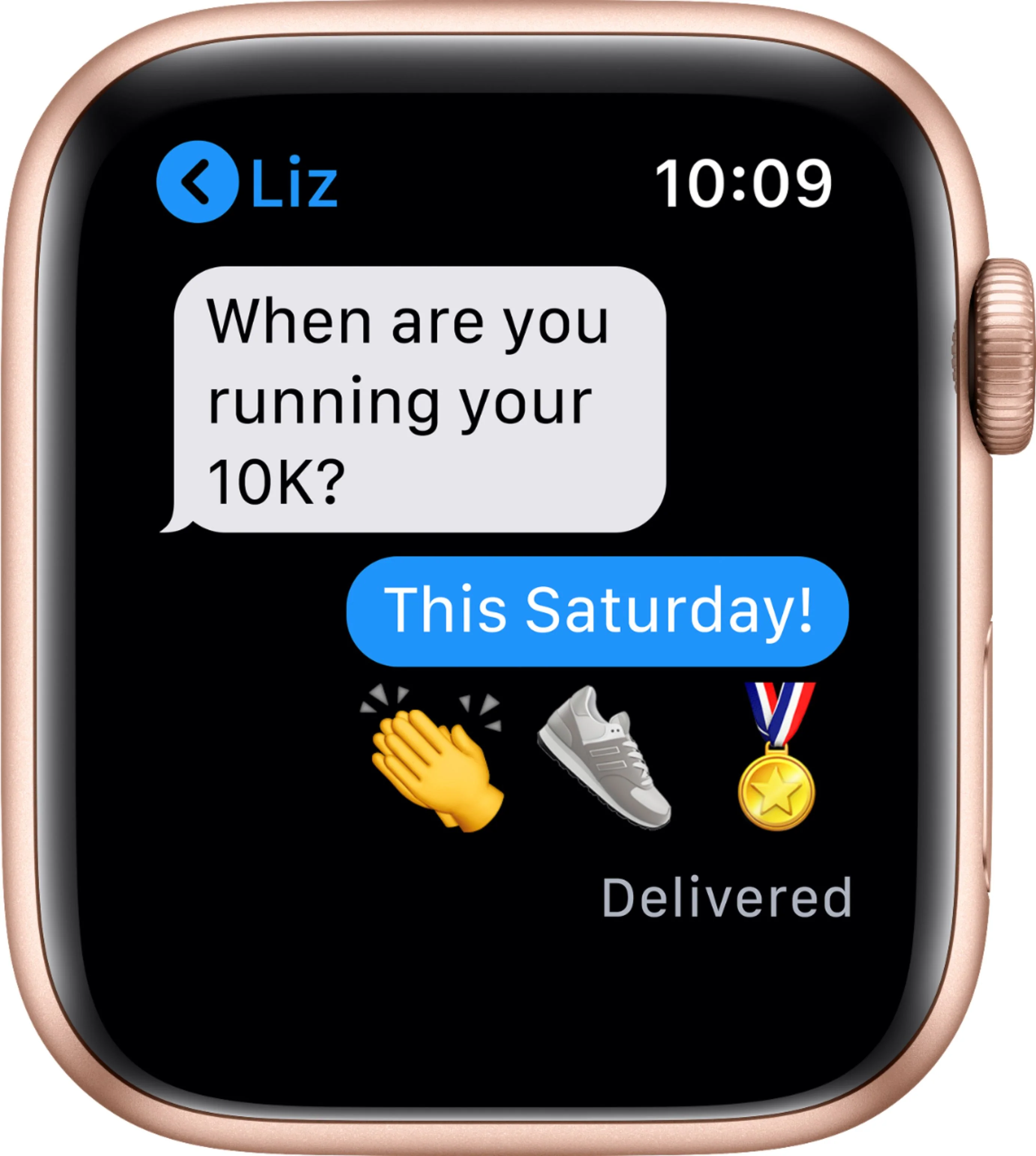 Apple Watch Series 6 (GPS) 44mm Gold Aluminum Case with Pink Sand Sport Band - Gold - Image 4