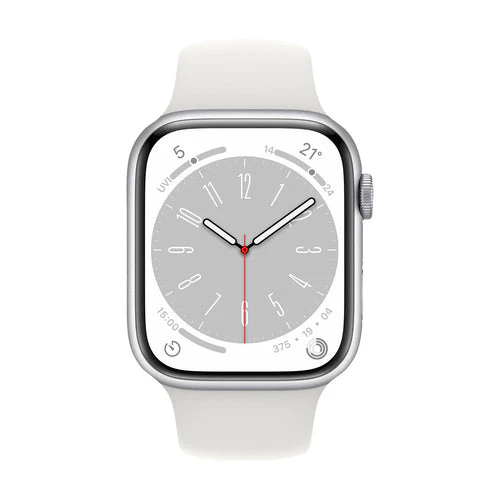 Apple Watch Series 8 (GPS) 41mm Silver Aluminum Case with White Sport Band - Size:M/S - (MP6L3LL/A) - Image 3