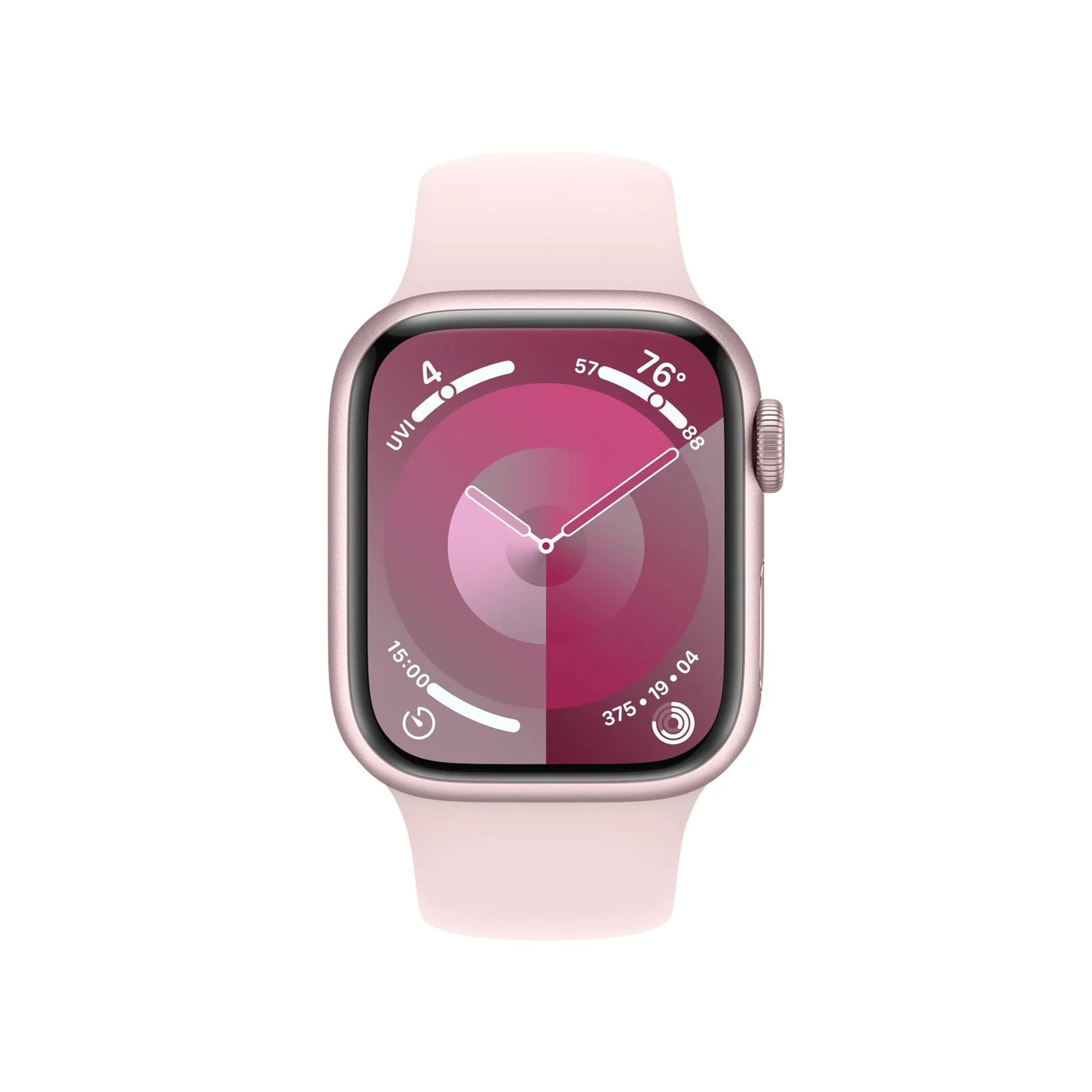 Apple Watch Series 9 (GPS) 41mm Pink Aluminum Case with Light Pink Sport Band - S/M (MR933LL/A) - Image 2