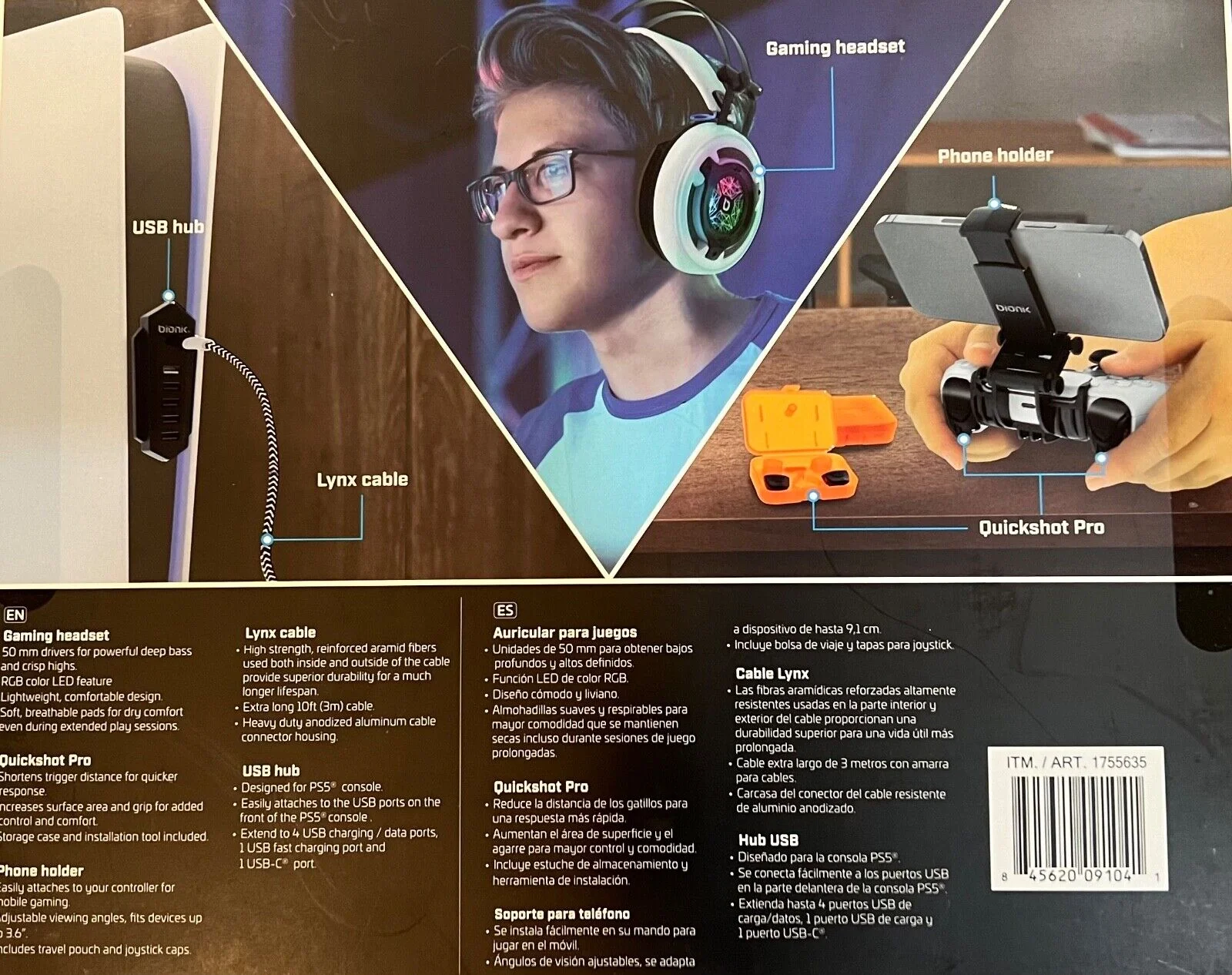 Bionik DreamGear Pro Kit+ For PS5 PlayStation 5 w/ 2x Quickshot Pro - Image 3
