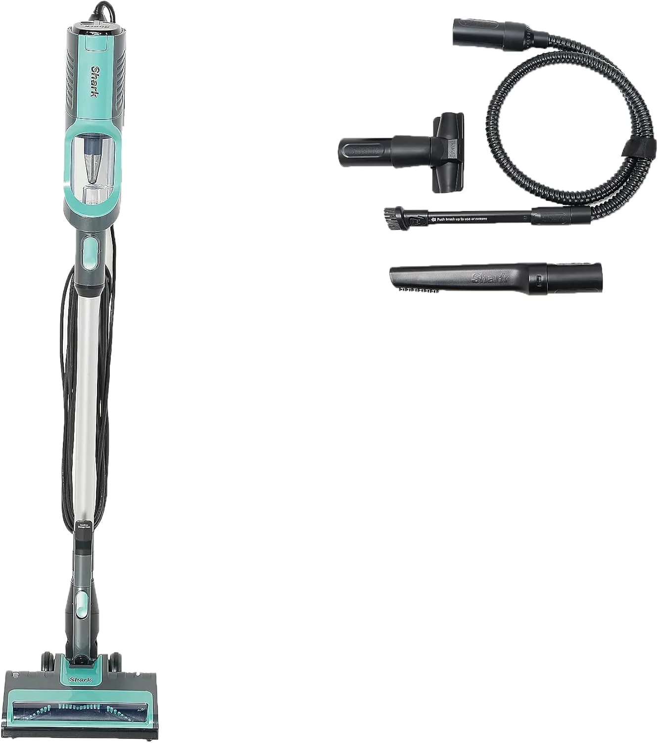 ****CLEARANCE**** Shark QS100Q Ultralight HyperVelocity Corded Stick Vacuum, Converts to a Handheld Vacuum with Pet Crevice Tool, Upholstery Tool, and Precision Duster (Green) - Image 5