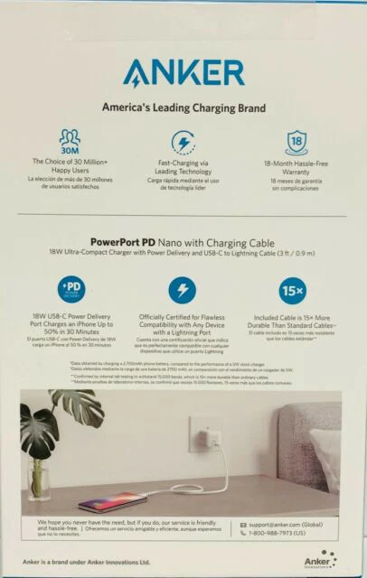 Anker Power port PD Nano Bundle PD Usb-C Charger & Cable - Image 2