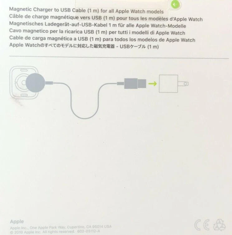 Apple Watch Magnetic Charging Cable 1M White ( MX2E2AM/A ) - Image 2