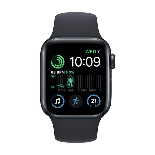 Apple Watch SE 2 (2022) 40mm (GPS+CELLULAR) - Midnight Aluminum Case With Midnight Sport Band- Size:M/L - (MNTN3LL/A) - Image 2