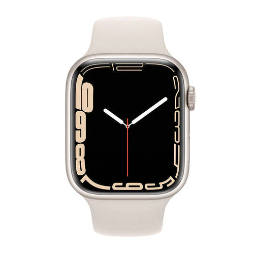 Apple Watch Series 7 41mm (GPS+CELLULAR) Starlight Aluminum Case with Starlight Sport Band (MKH83//A) - Image 2
