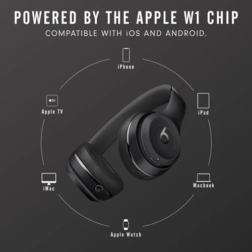 Beats by Dr. Dre Solo3 Wireless Matte Black Beats Icon Collection On Ear Headphones (MX432LL/A) - Image 2