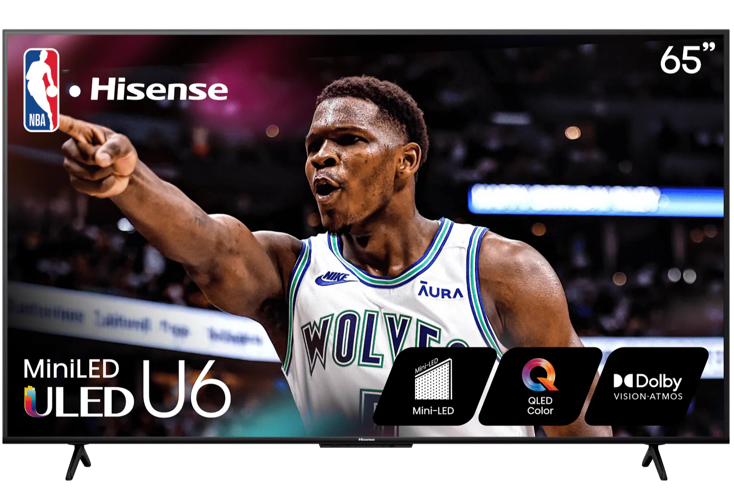 Hisense 65" Class U6 Series Mini-LED ULED 4K UHD Google Smart TV (65U6N)