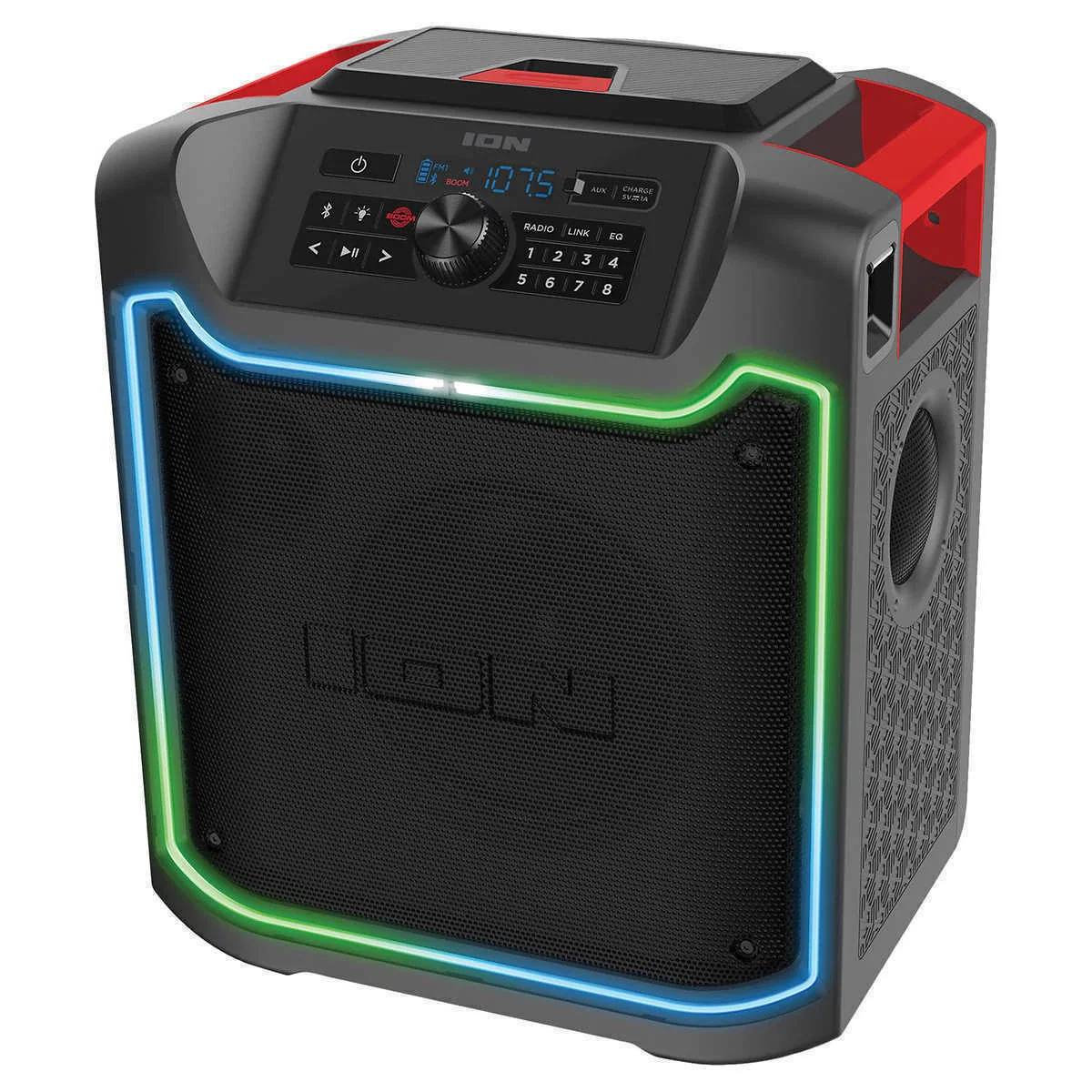 ION iPA125C Pathfinder 280 8-in. 120-Watt All-Weather Bluetooth Rechargeable Speaker with FM Radio and LED Lighting - Image 3