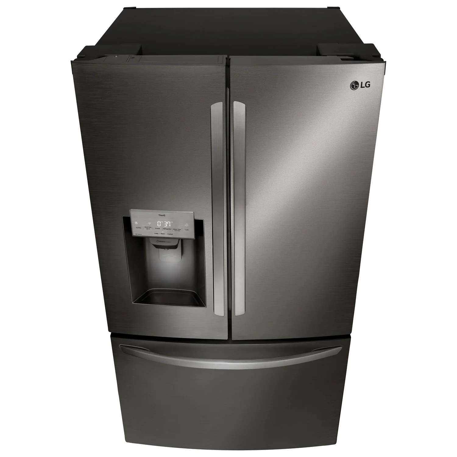 LG 36" 27.7 Cu. Ft. French Door Refrigerator w/ Water & Ice Dispenser (LRFS28XBD) - Black Stainless Steel - Image 4