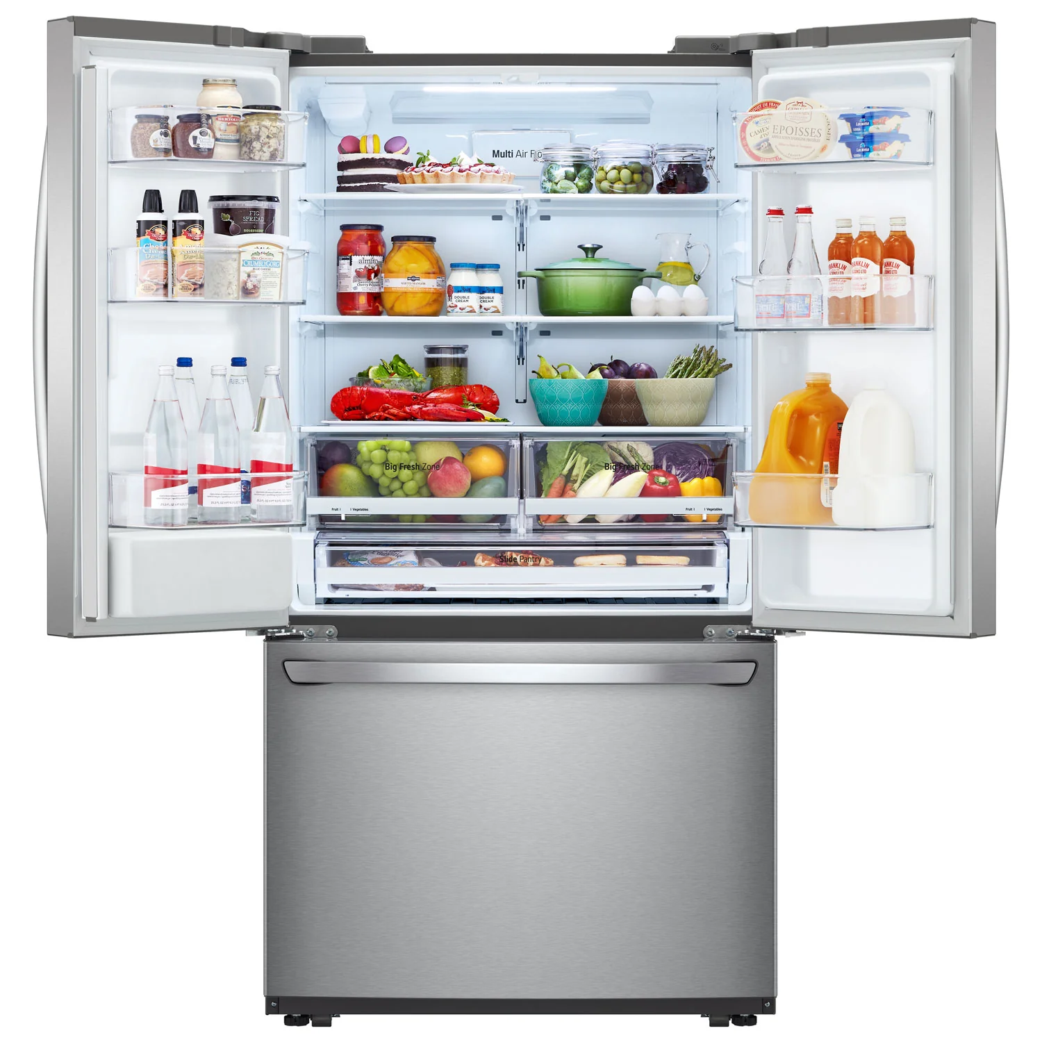 LG 36" 29 Cu. Ft. French Door Refrigerator with Water Dispenser (LRFWS2906S) - Stainless Steel - Image 7