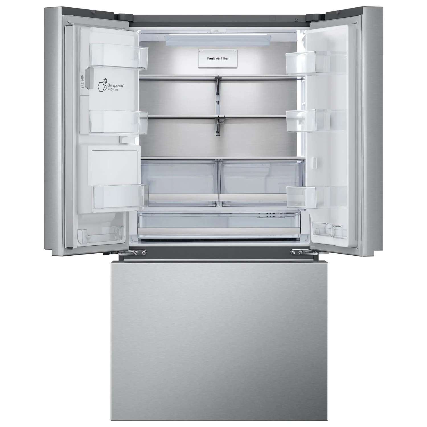 LG 36" 31 Cu. Ft. French Door Refrigerator w/ Water & Ice Dispenser (LRYXS3106S) - Smudge Proof Stainless Steel - Image 2