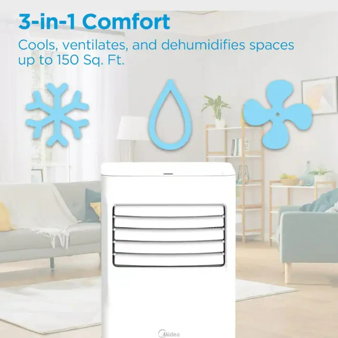Midea - 5,000 BTU Portable Air Conditioner, Cools up to 150 Sq. Ft MAP05R1AWWT - White - Image 6