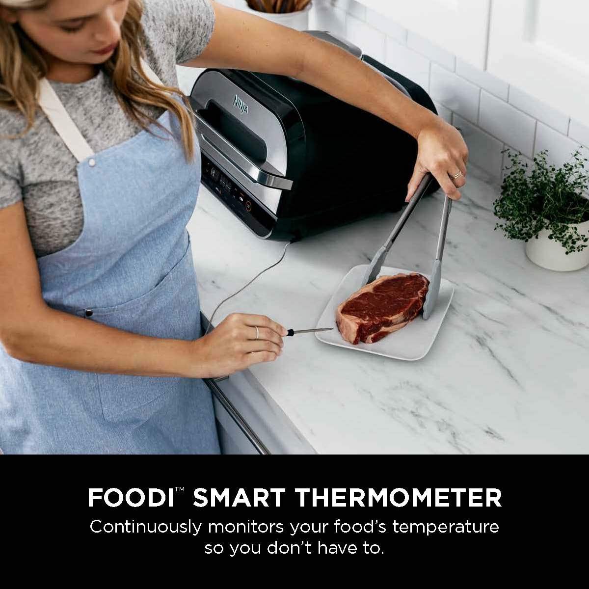 Ninja FG551 Foodi Smart XL 6-in-1 Indoor Grill with Air Fry, Roast, Bake, Broil & Dehydrate, Smart Thermometer (FG551) - Image 4
