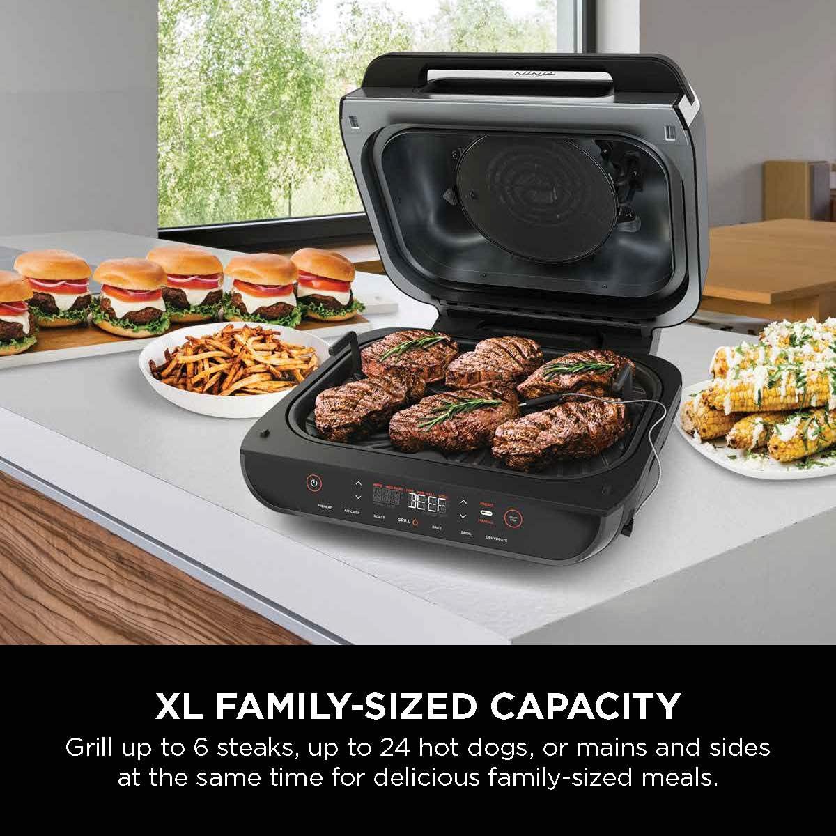 Ninja FG551 Foodi Smart XL 6-in-1 Indoor Grill with Air Fry, Roast, Bake, Broil & Dehydrate, Smart Thermometer (FG551) - Image 5