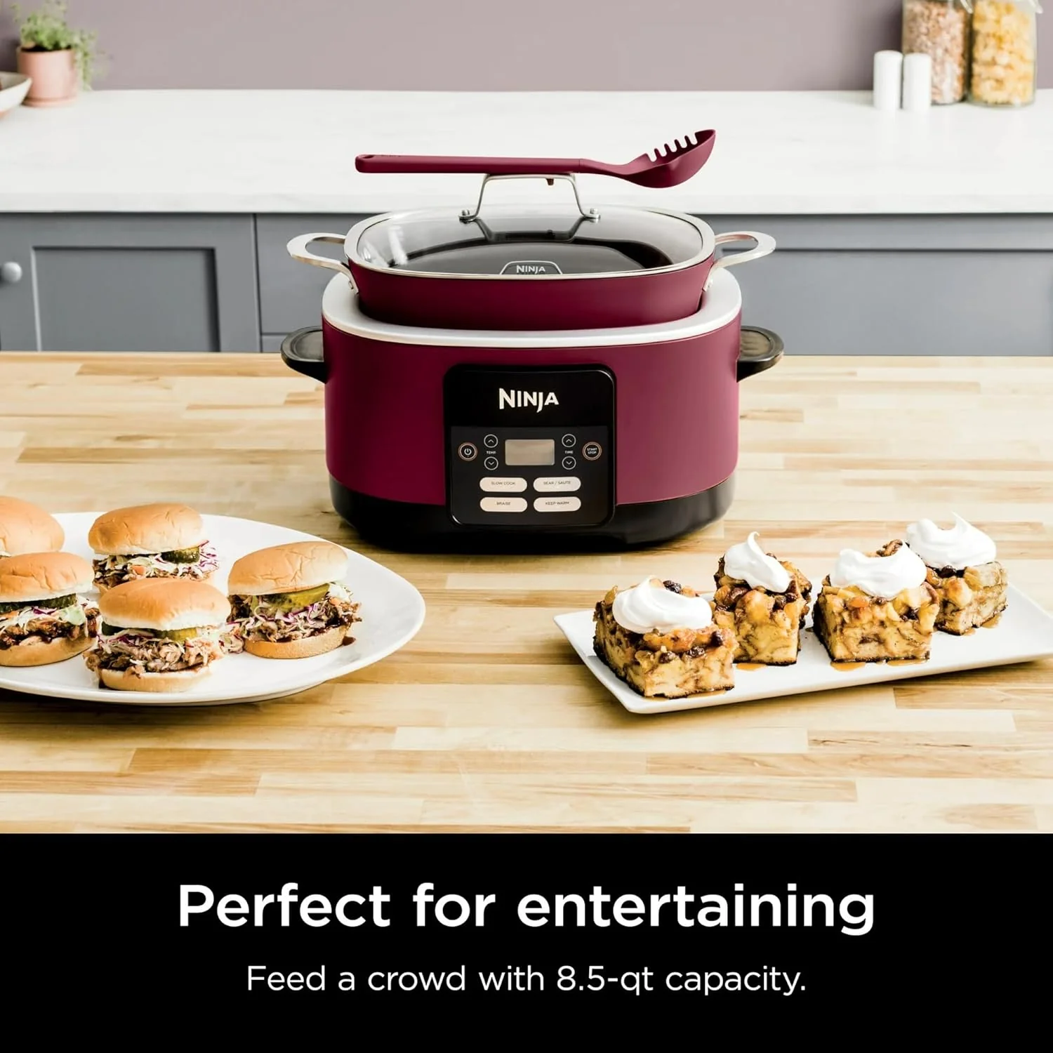 Ninja MC1000 Foodi PossibleCooker 8.5 Quart Multi-Cooker, with 4-in-1 Slow Cooker, Dutch Oven & More, Glass Lid & Integrated Spoon, Nonstick, Oven Safe Pot to 500°F - Image 2