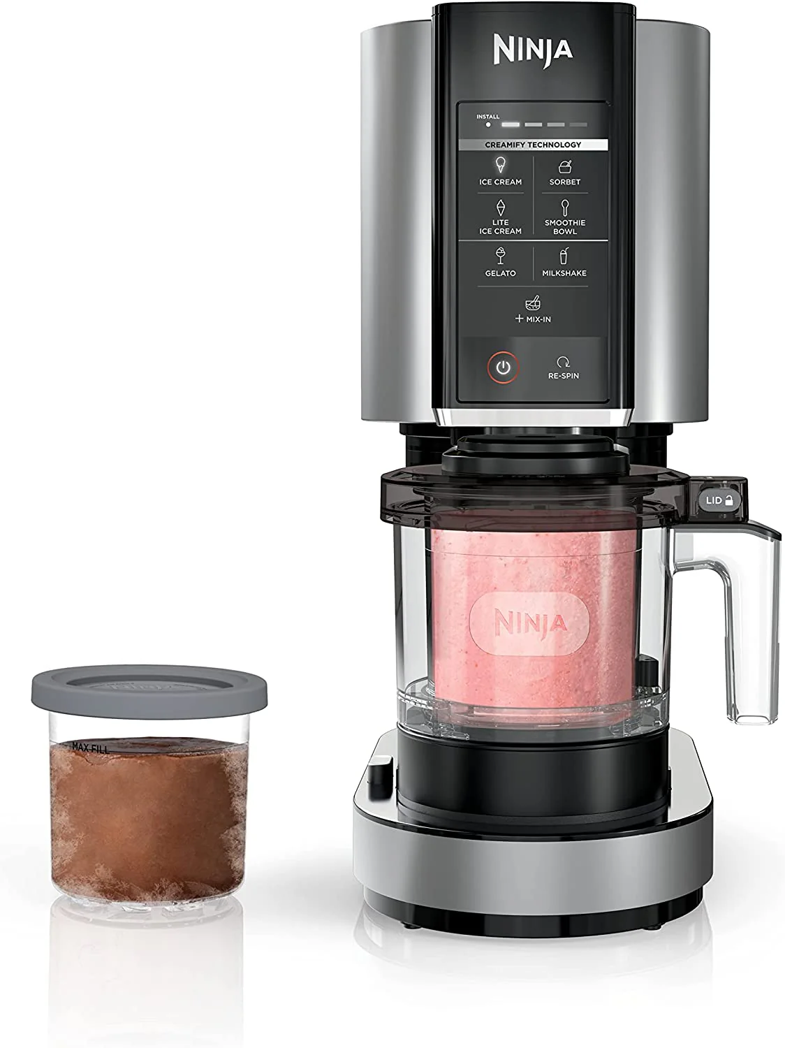 ****CLEARANCE**** Ninja NC301 CREAMi Ice Cream Maker, for Gelato, Mix-ins, Milkshakes, Sorbet, Smoothie Bowls & More, 7 One-Touch Programs, with (2) Pint Containers & Lids, Compact Size, Perfect for Kids, (NC301)