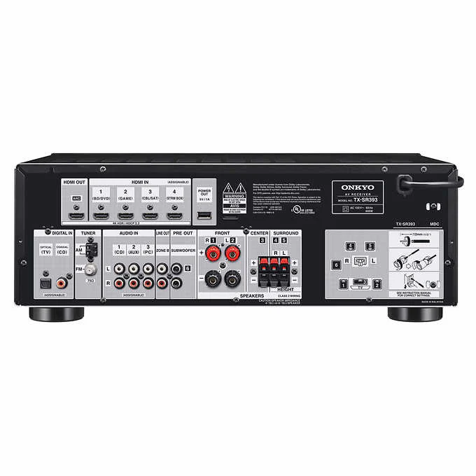Onkyo TX-SR393 80W 5.2-Channel AV Receiver with Dolby Atmos - Image 4