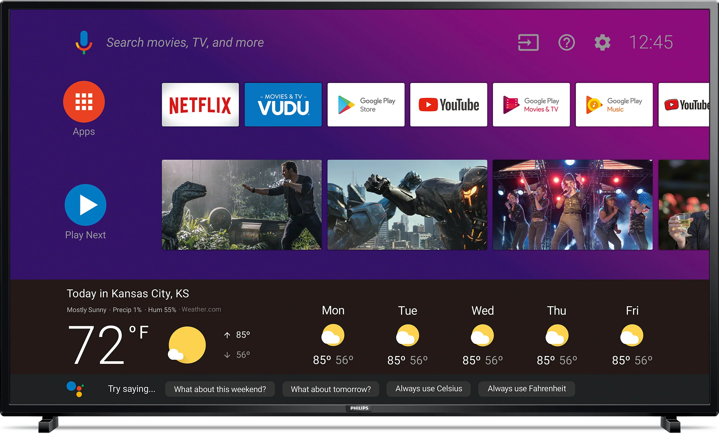 Philips 55" Class 4K Ultra HD (2160p) Android Smart LED TV with Google Assistant ( 55PFL5604/F7 )