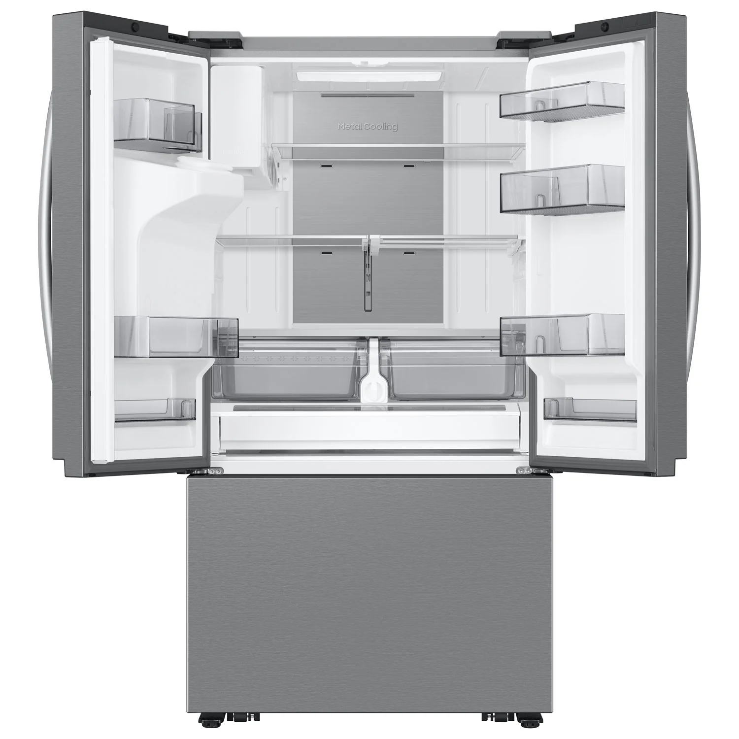 Samsung 36" 25.5 Cu. Ft. French Door SpaceMax Counter Depth Refrigerator w/ Water & Ice Dispenser (RF27CG5900SR) - Stainless - Image 5