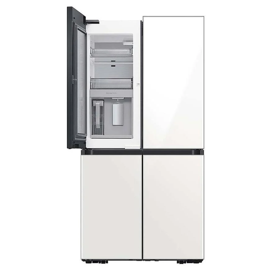 Samsung Bespoke 23 Cu. Ft. 4-Door Flex French Door Counter Depth Refrigerator with Beverage Center (RF23DB960012) - White Glass - Image 2