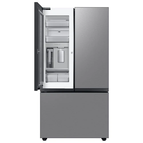 Samsung BESPOKE 36" 23.9 Cu. Ft. 3-Door French Door Refrigerator with Water Dispenser (RF24BB6600QL) - Stainless - Image 4