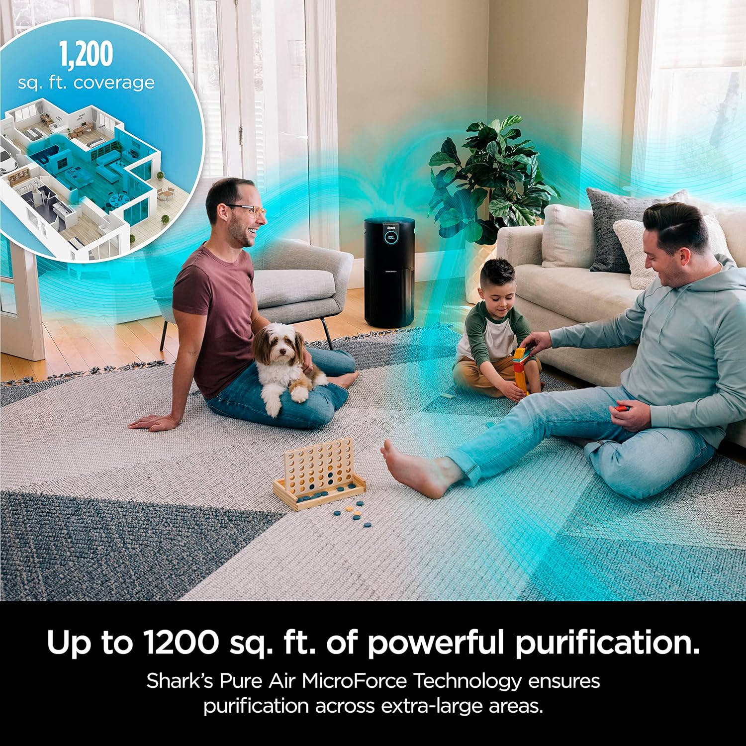 Shark Air Purifier MAX with NanoSeal HEPA, Cleansense IQ, Odor Lock, Cleans up to 1200 Sq. Ft. and 99.98% of particles, dust, allergens, smoke, 0.1?€?0.2 microns, Grey, HP202 - Image 5