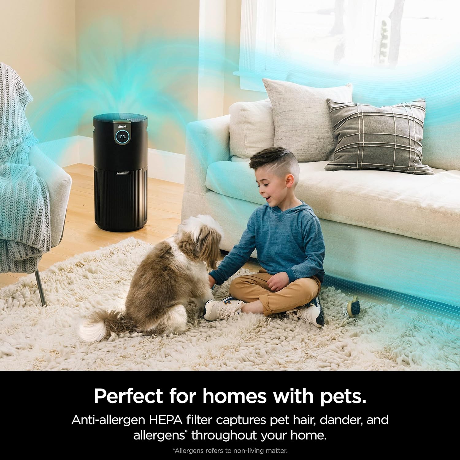 Shark Air Purifier MAX with NanoSeal HEPA, Cleansense IQ, Odor Lock, Cleans up to 1200 Sq. Ft. and 99.98% of particles, dust, allergens, smoke, 0.1?€?0.2 microns, Grey, HP202 - Image 6