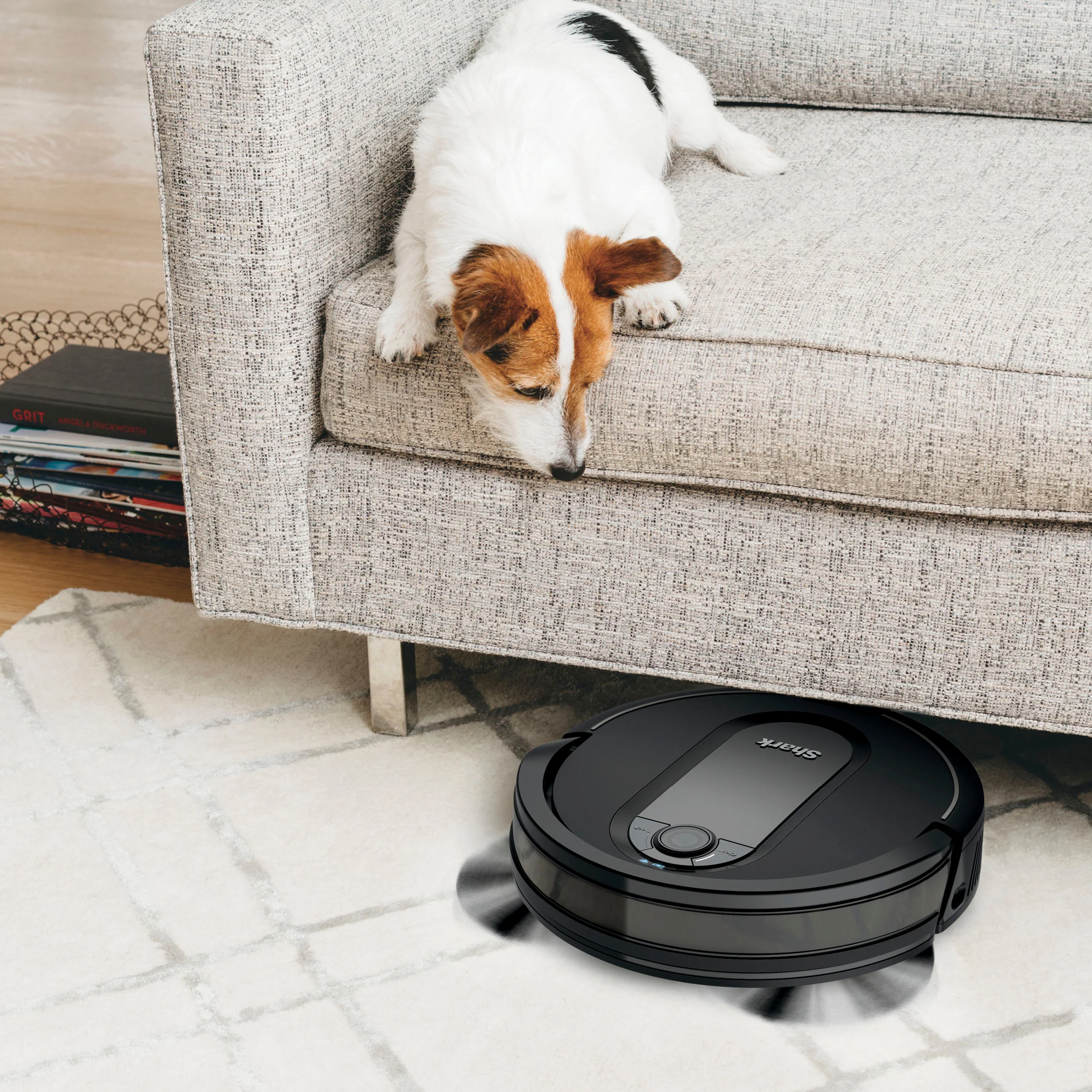 Shark - IQ Robot Self-Empty XL RV1001AE, Wi-Fi Connected, Robot Vacuum with Self-Cleaning Brushroll - Black (RV1001AE) - Image 7