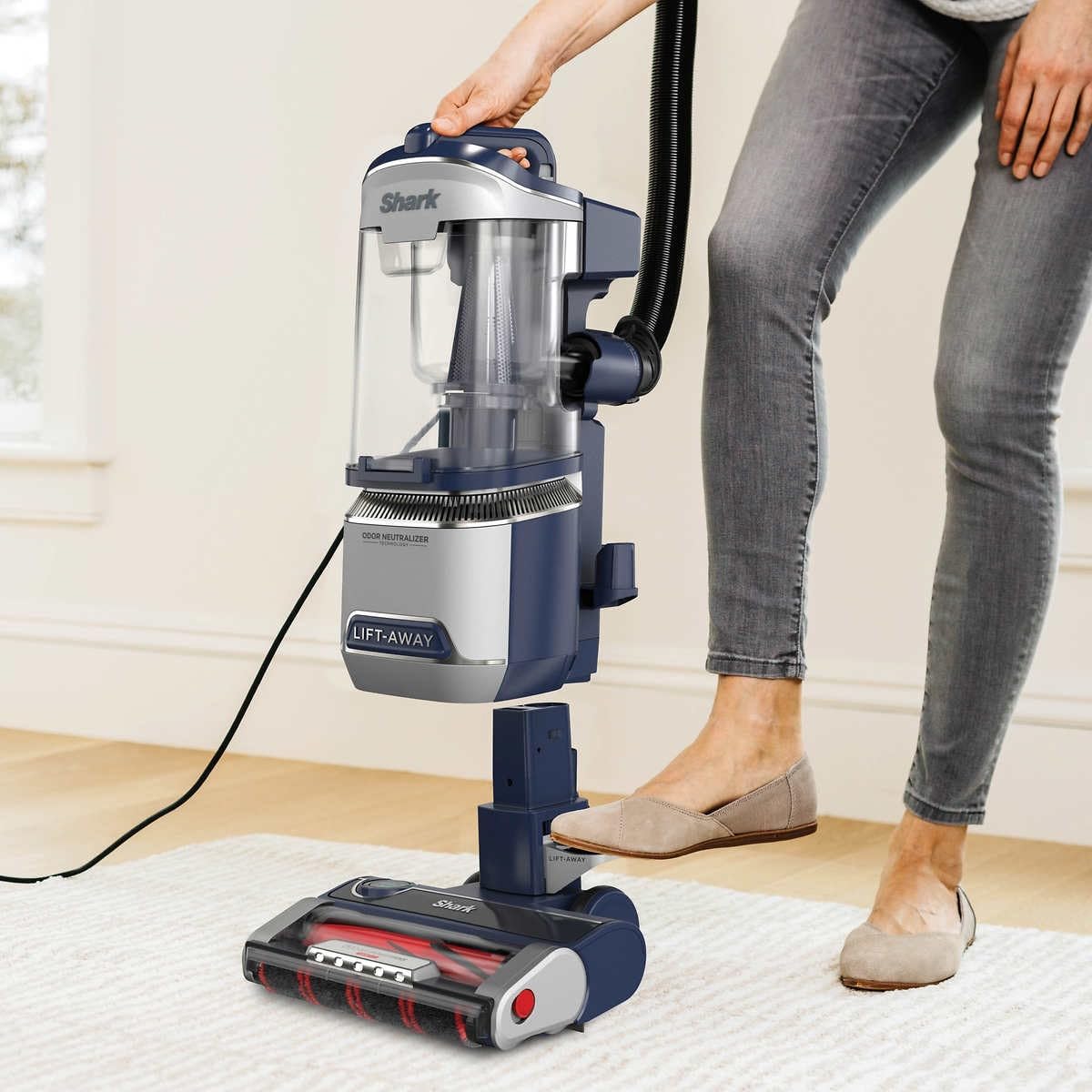 Shark UV900 Pet Performance Plus Lift-Away Upright Vacuum with DuoClean PowerFins HairPro & Odor Neutralizer Technology, Anti-Allergen Complete Seal Technology & HEPA Filter, Navy/Silver - Image 2