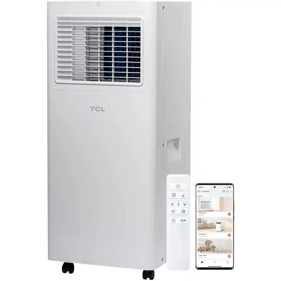 TCL - 150 Sq. Ft. 5,100 BTU SACC Smart Portable Air Conditioner H5P44W - White